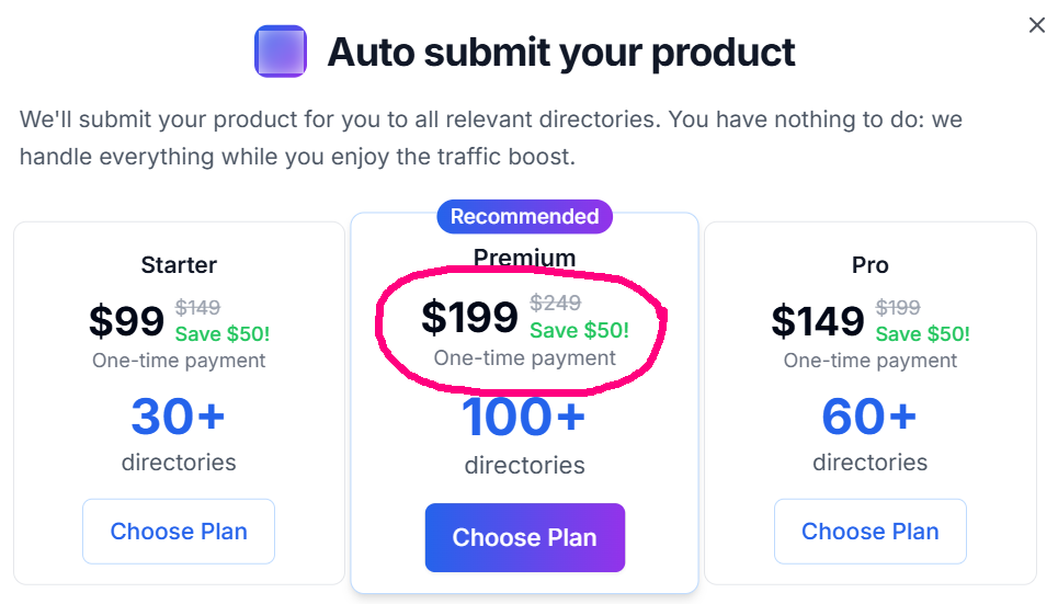 Manual directory submission example 2